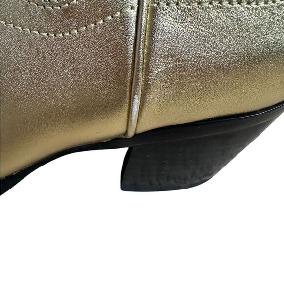 Jeffrey Campbell Dagget Gold Leather Cowboy Boots | Size 7.5 - Picture 11 of 13